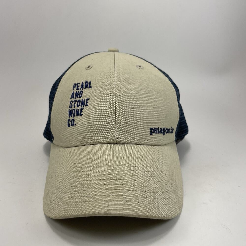 Patagonia Mesh Snapback Trucker Baseball Hat Tan "Pearl and Stone Wine Co."